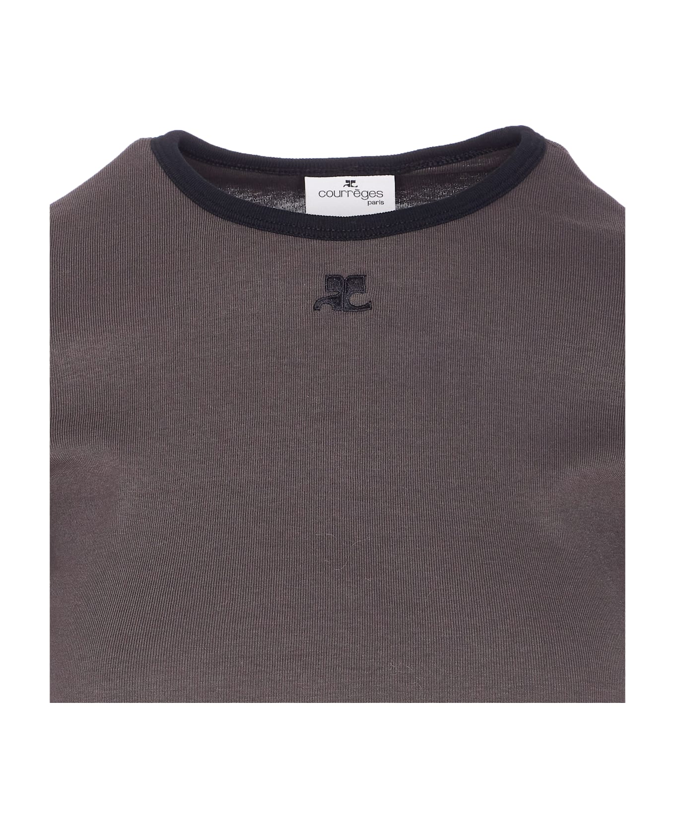 Courrèges Signature Contrast Logo T-shirt - Grey