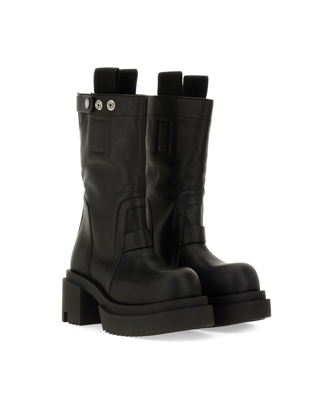 Rick Owens Leather Boot - BLACK ブーツ