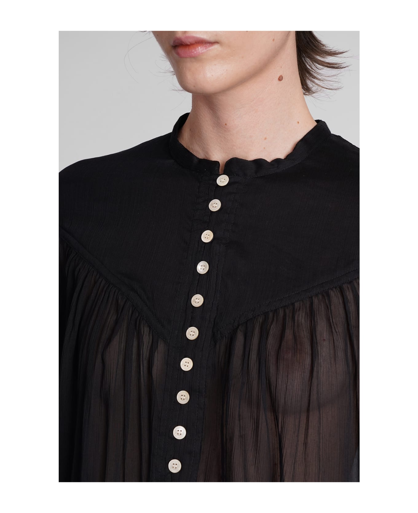 Isabel Marant Kiledia Blouse In Black Cotton - black