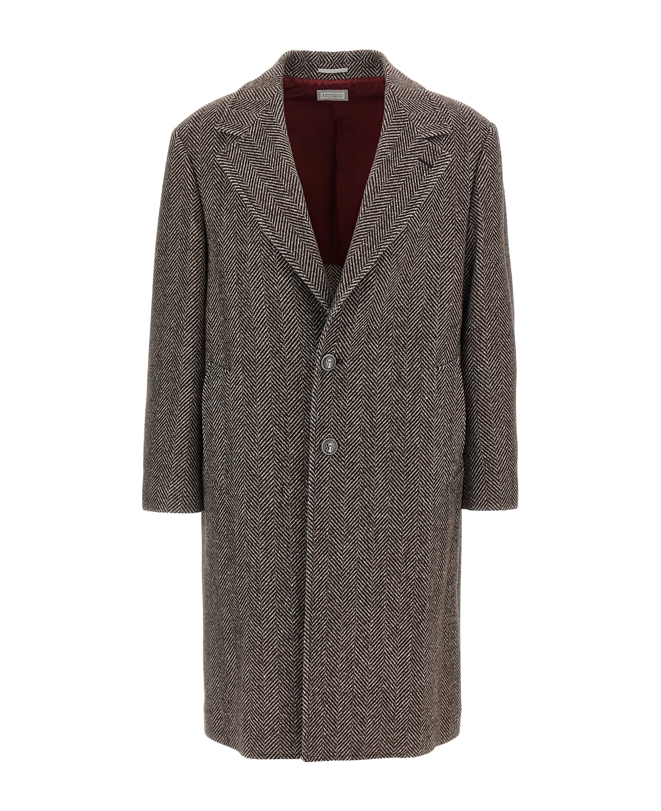 Brunello Cucinelli Single-breasted Cashmere Coat - Brown