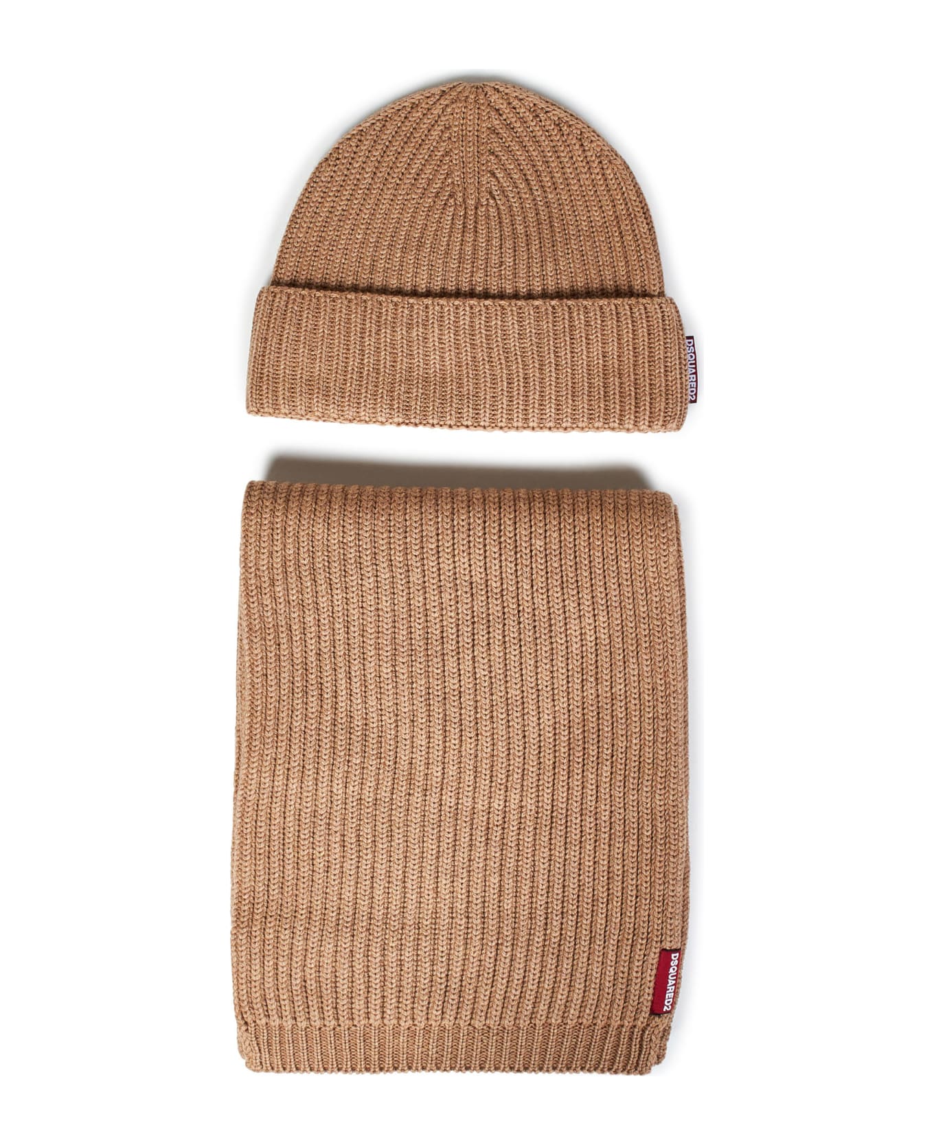 Dsquared2 Scarf And Wool Hat Set - Beige 帽子