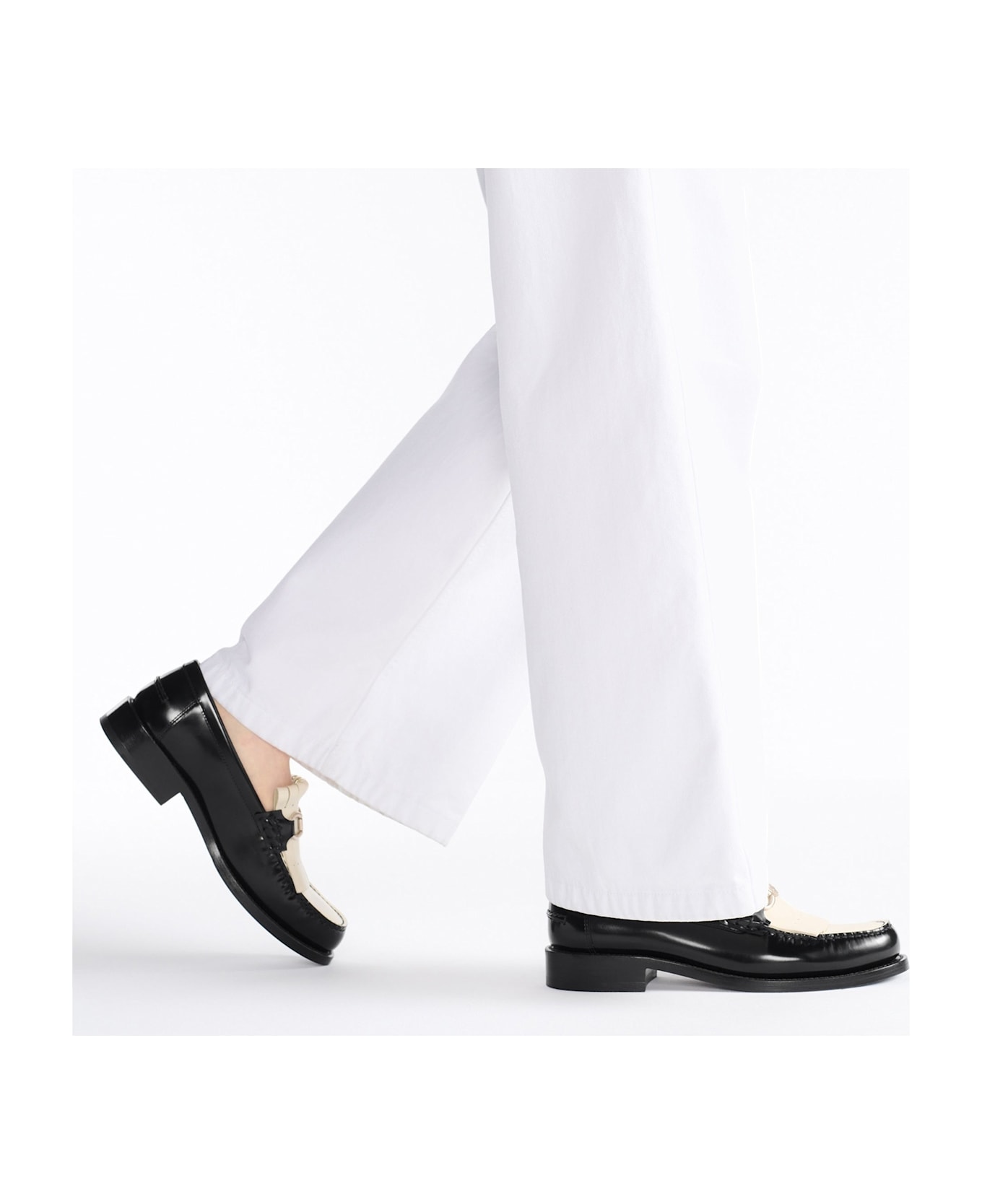 Dior Emblem Leather Loafers - Black