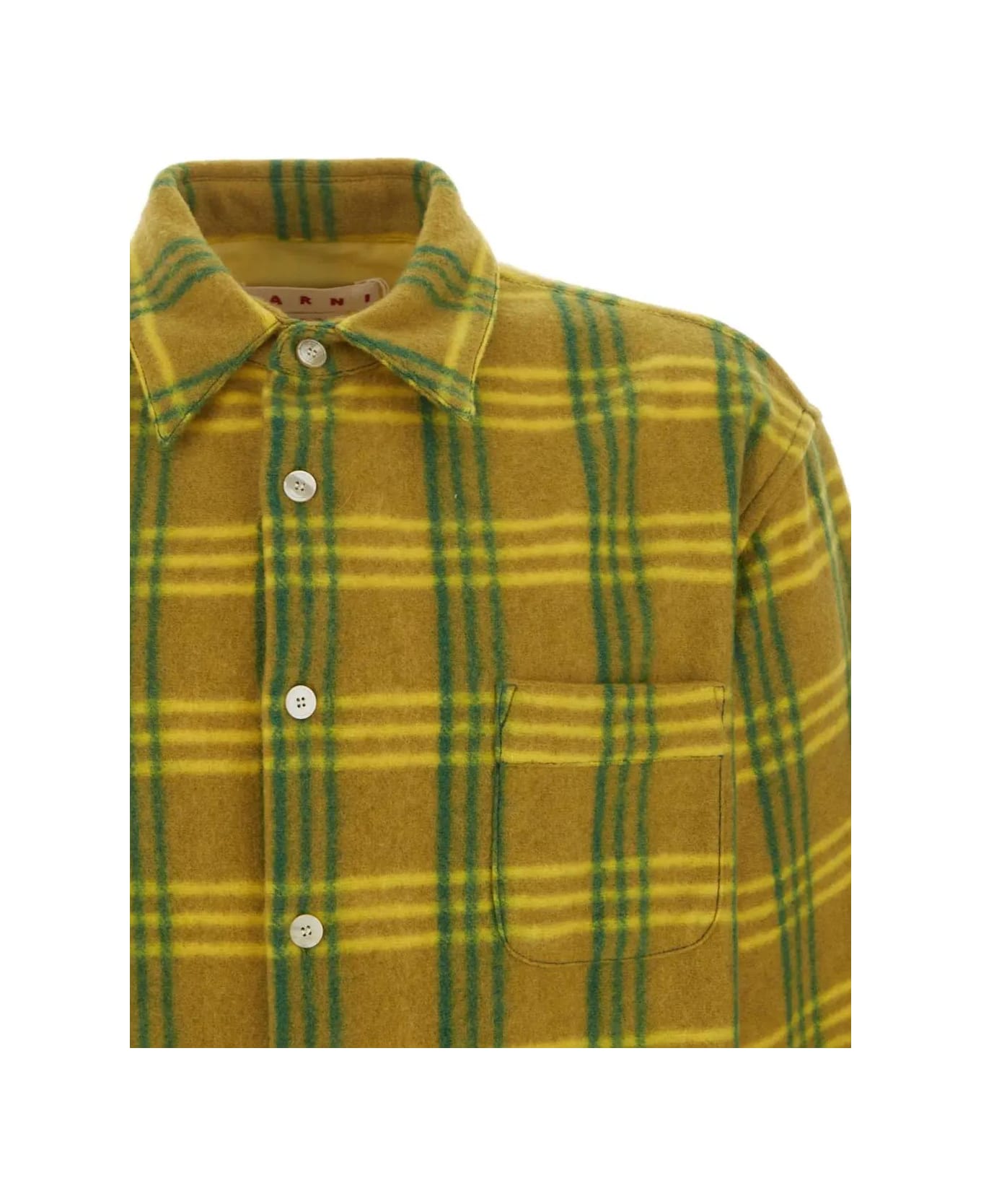 Marni Check Pile Shirt - Green