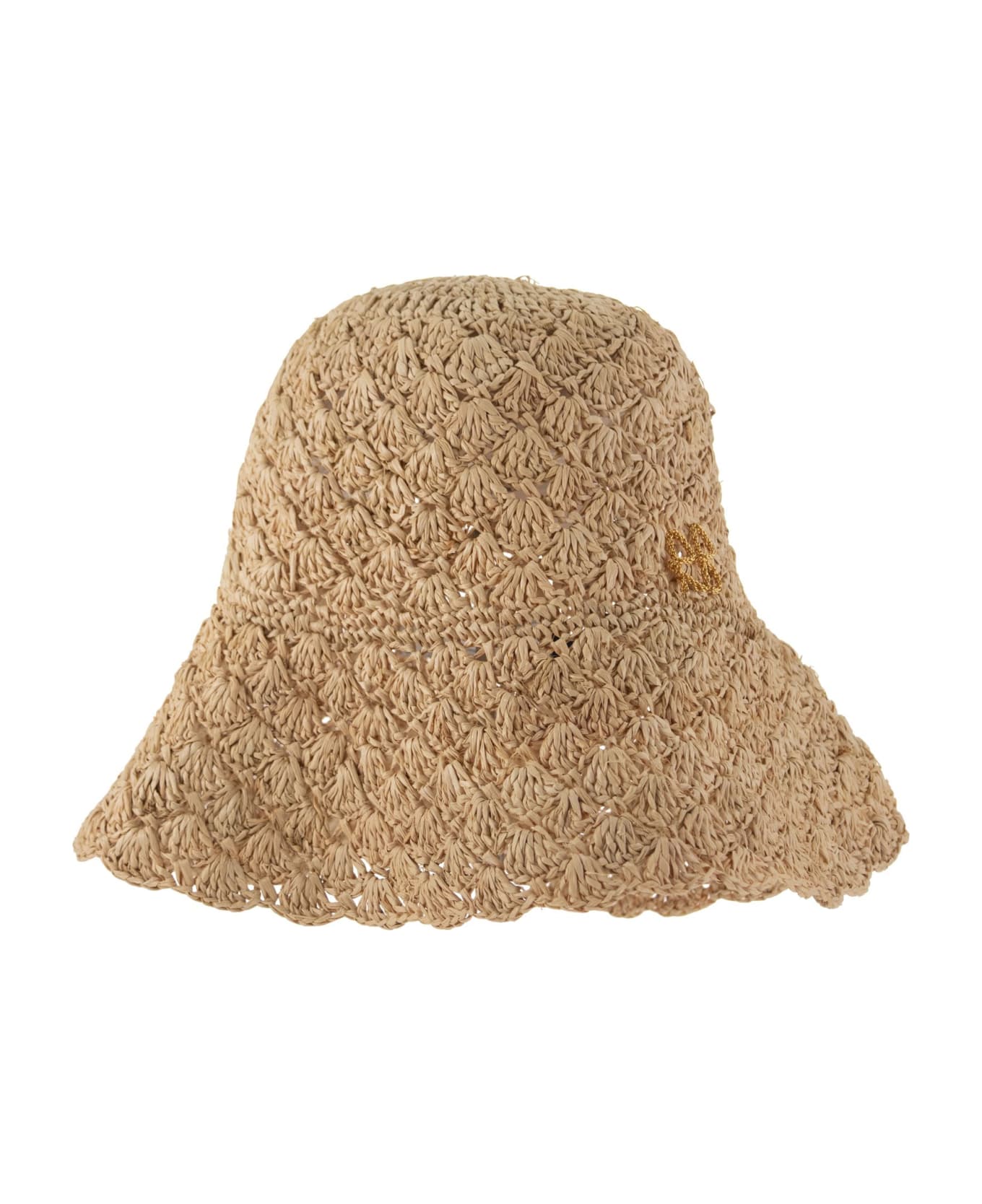 Ruslan Baginskiy Bucket - Monogrammed Knitted Hat - Natural