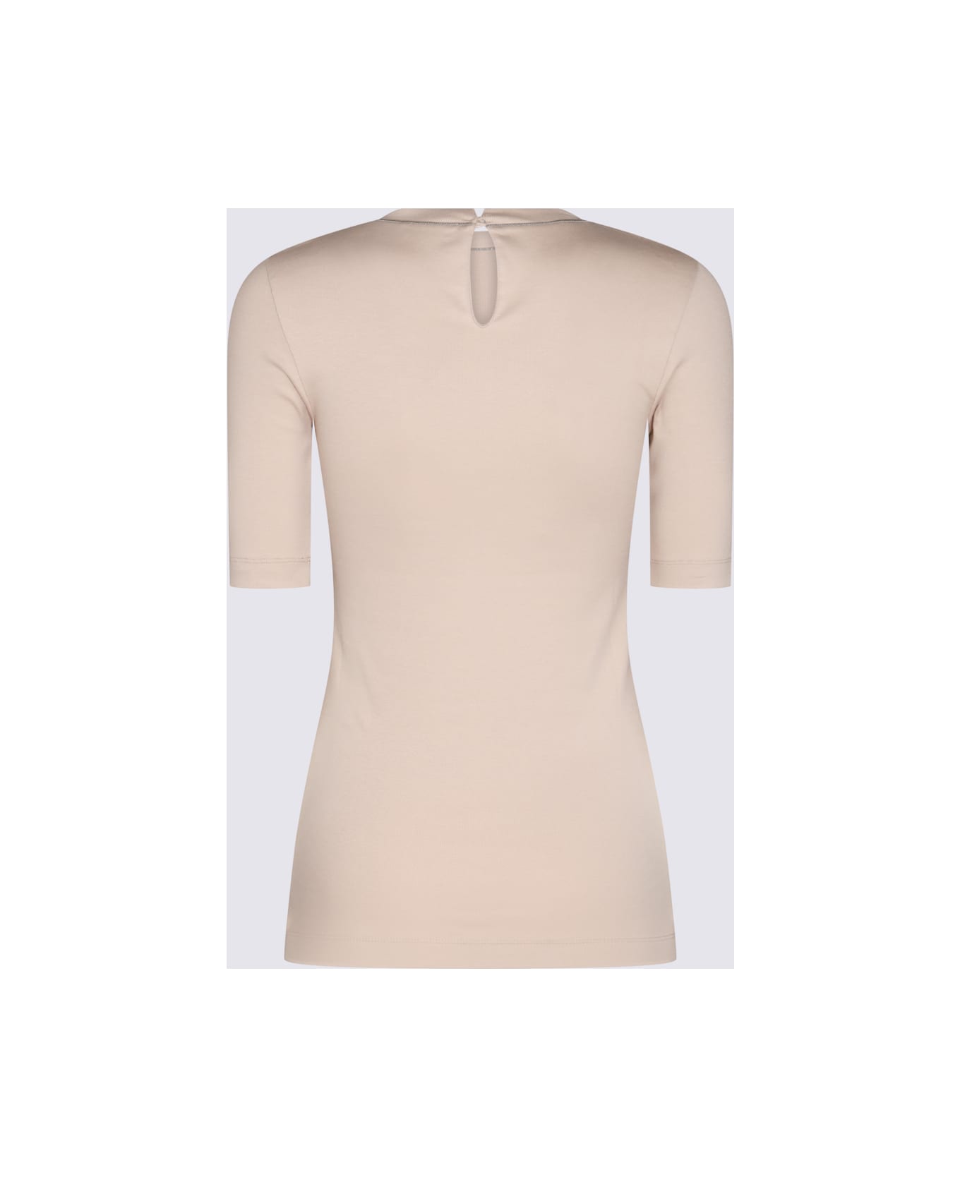 Brunello Cucinelli Beige Cotton Stretch T-shirt - Beige