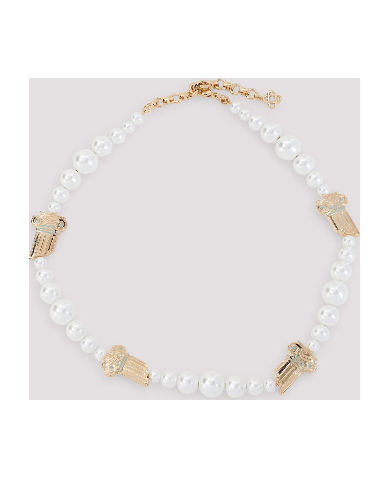 Casablanca Gradient Pearl Column Necklace - Gold Pearl