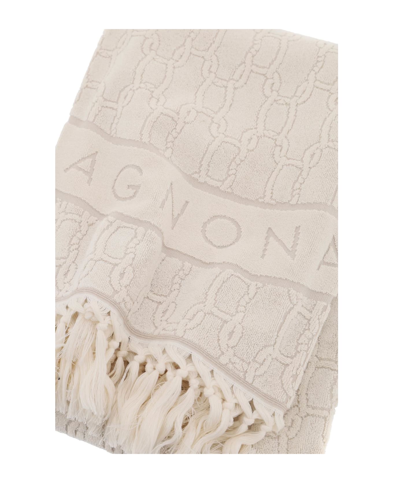 Agnona 'chain' Beach Towel - STONE (White)