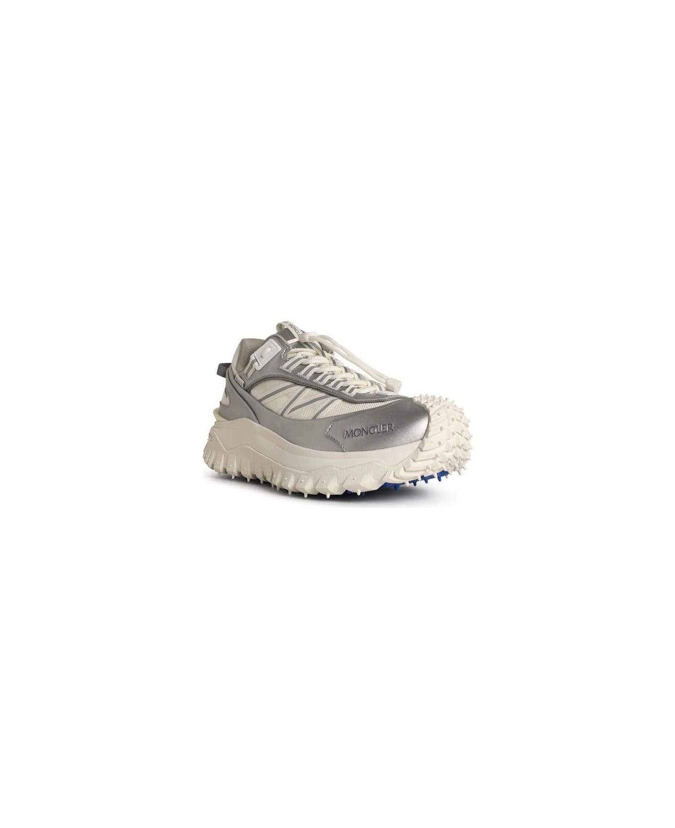 Moncler 'trailgrip Gtx' Silver Leather Blend Sneakers - Silver