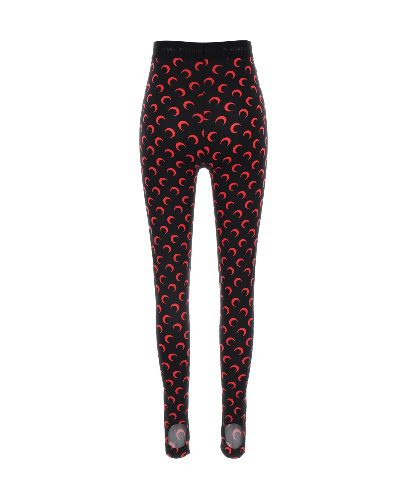 Marine Serre Moon Printed Jersey Stirrup Leggings - BLACKRED