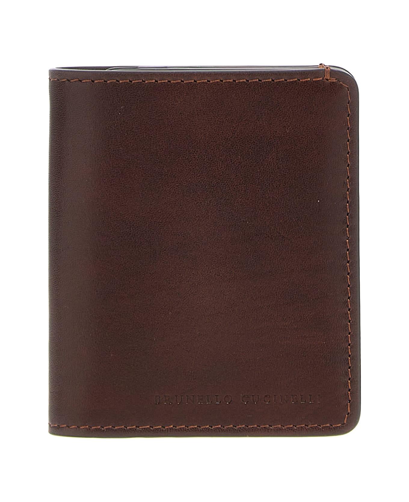 Brunello Cucinelli Leather Cardholder - Bordeaux