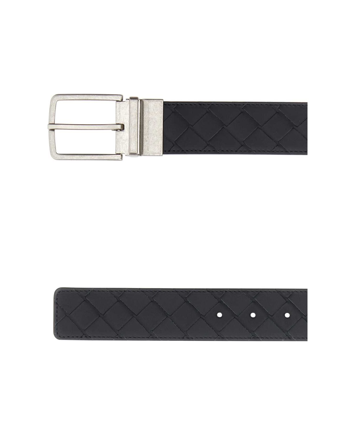 Bottega Veneta Black Leather Belt - ARDESIA
