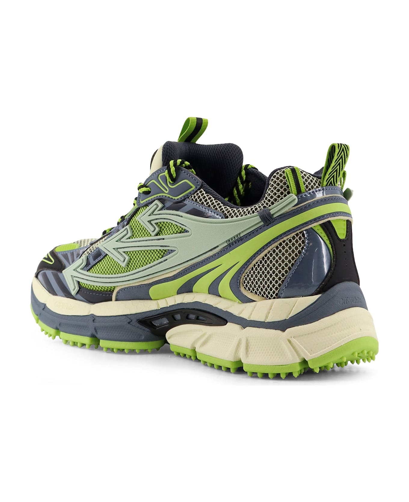 Off-White Ow Be Right Back Mesh Low-top Sneakers - CREAM - OLIVE GREEN