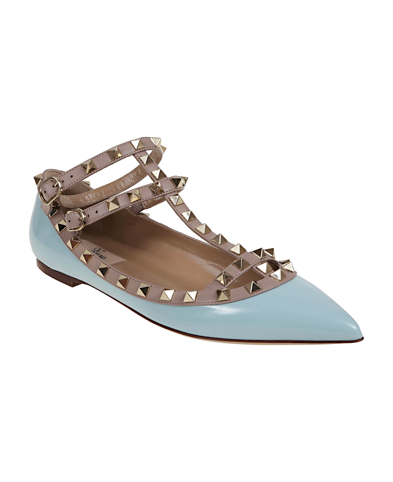 Valentino Garavani Ballerina Rockstud T. 05 - Qpb Acqua Marina Poudre