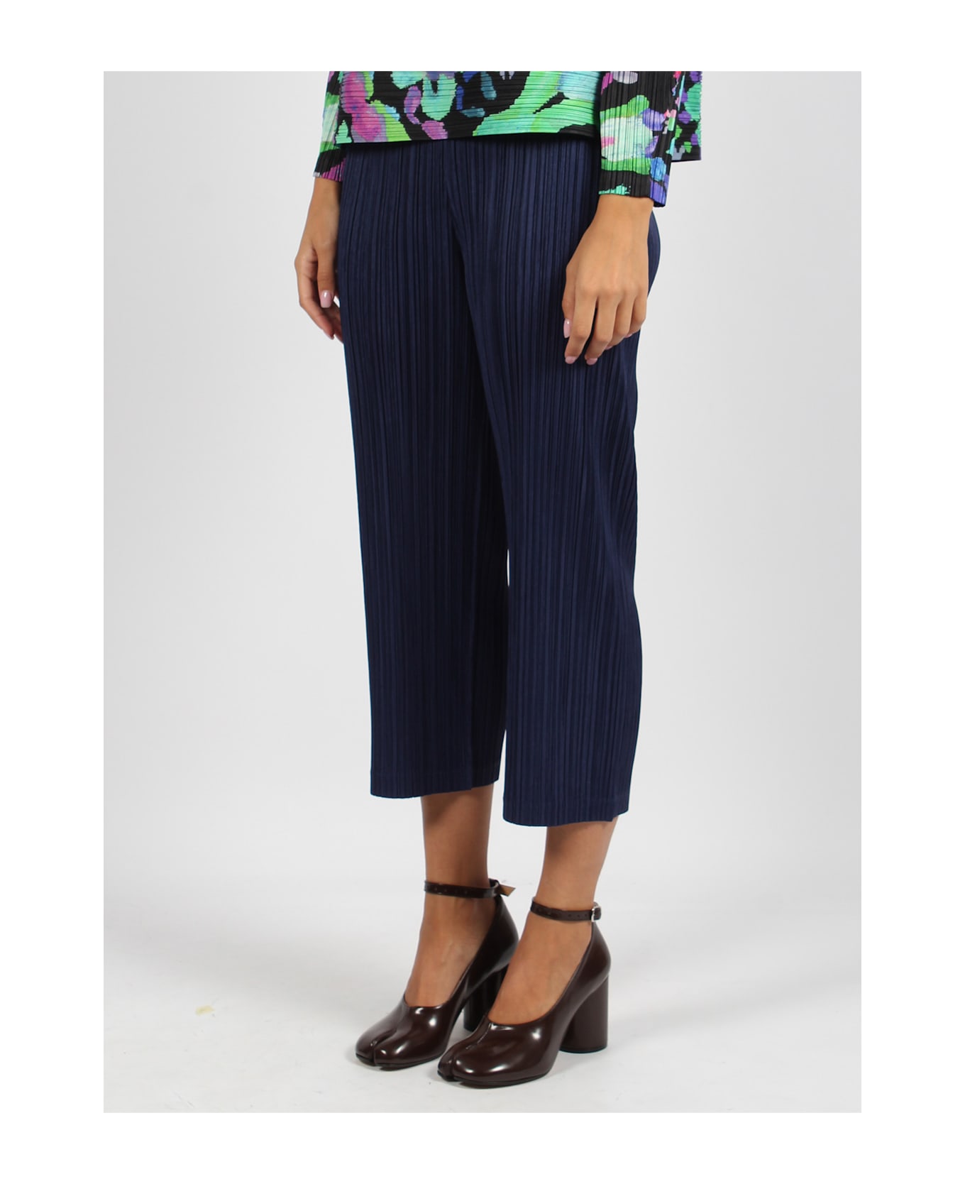 Pleats Please Issey Miyake Pleated Straight Trousers - Blue