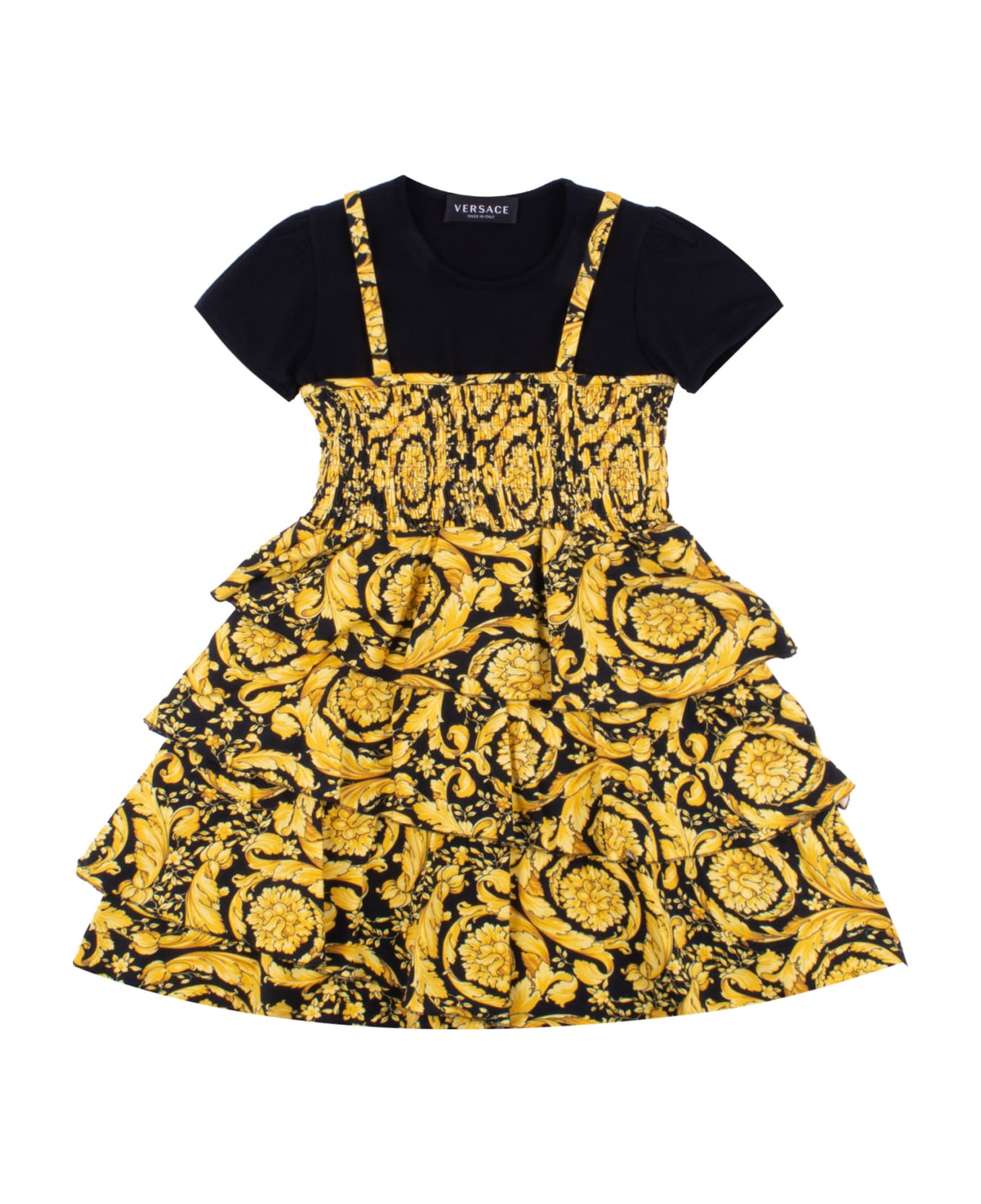 Versace Dress With Baroque Flounce - Multicolor ワンピース＆ドレス