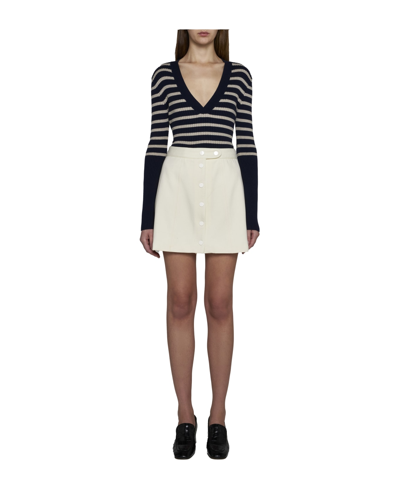 A.P.C. Buttoned A-line Mini Skirt - Ecru