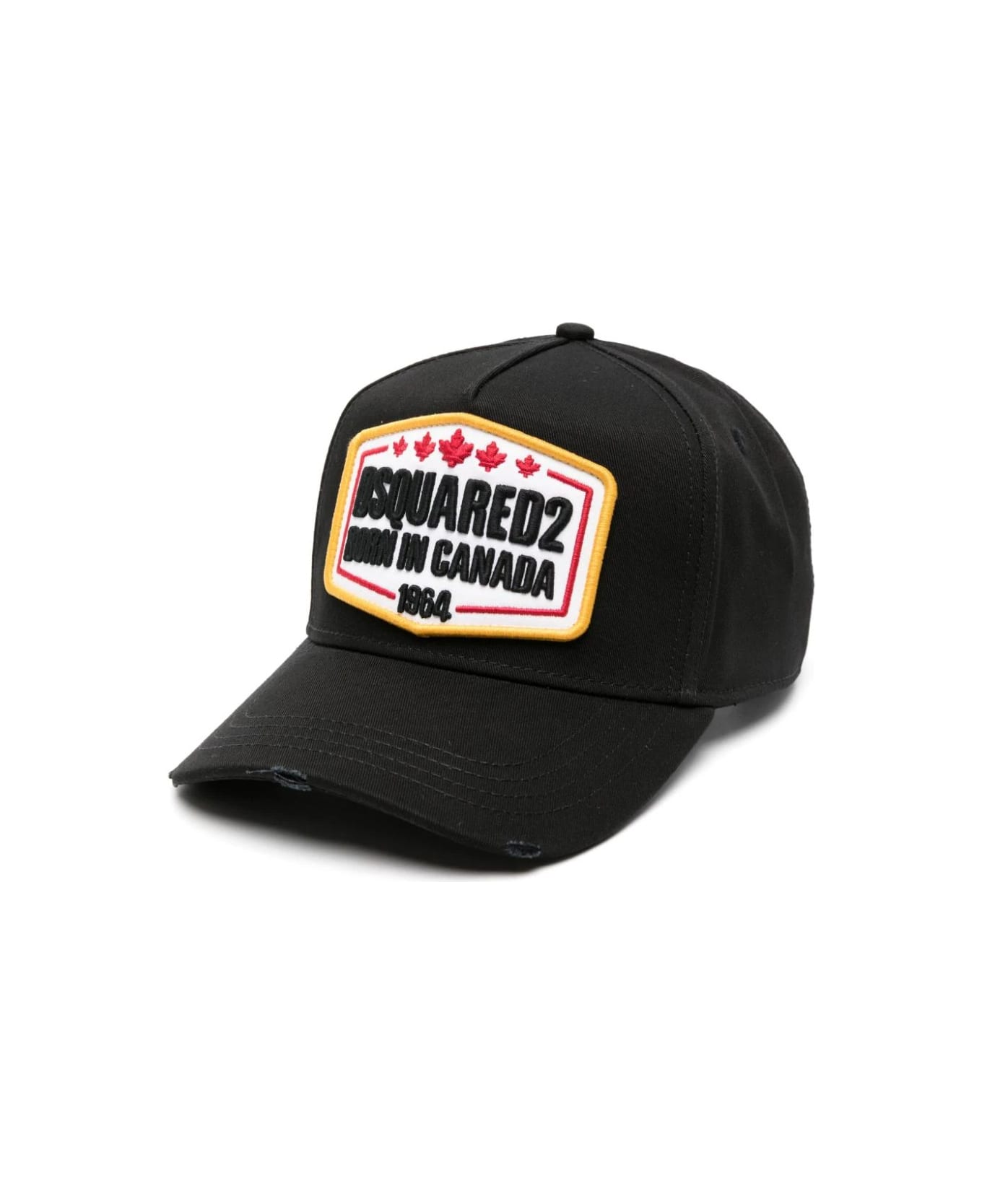Dsquared2 Black Baseball Hat With D2 Patch - Black