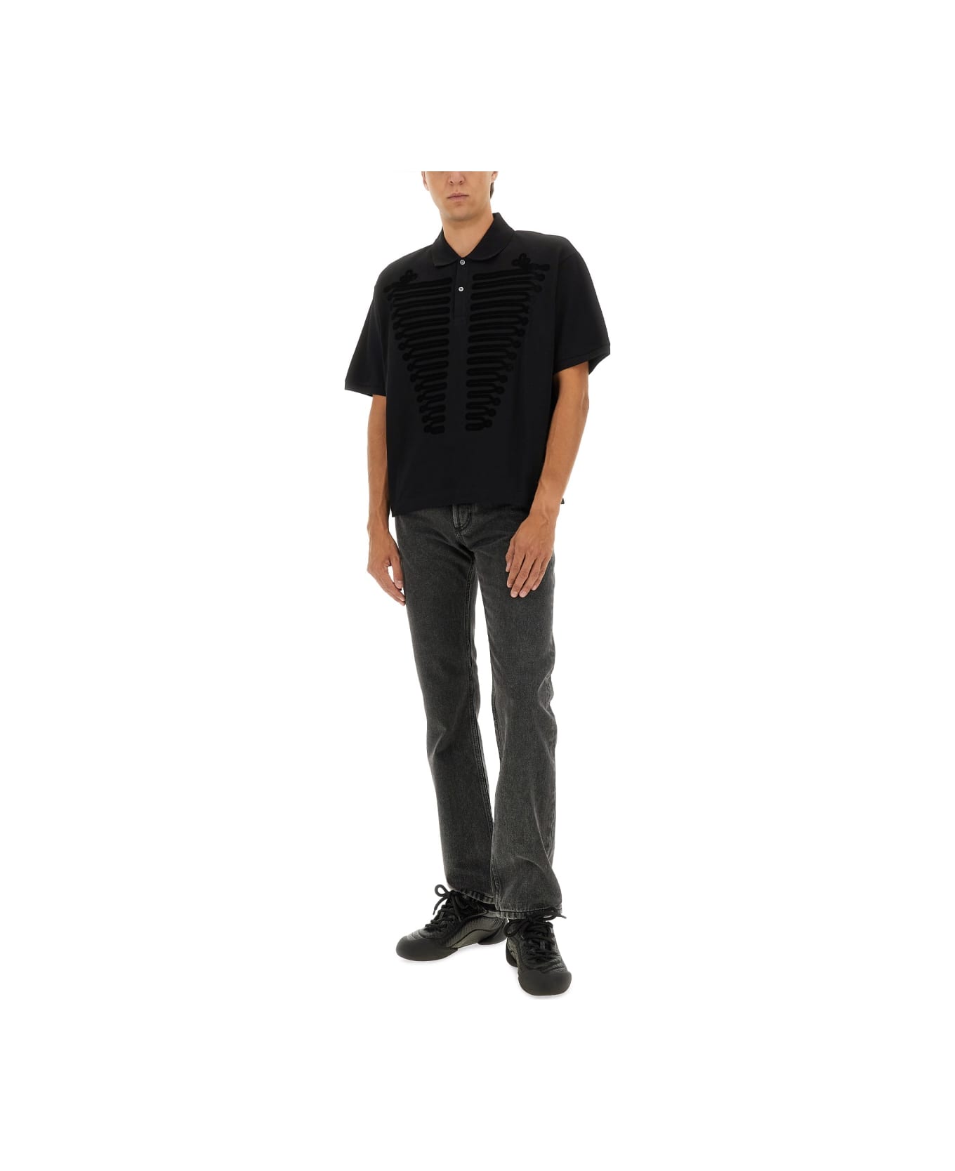 Alexander McQueen Polo Shirt "ceremonial Boxy" - BLACK