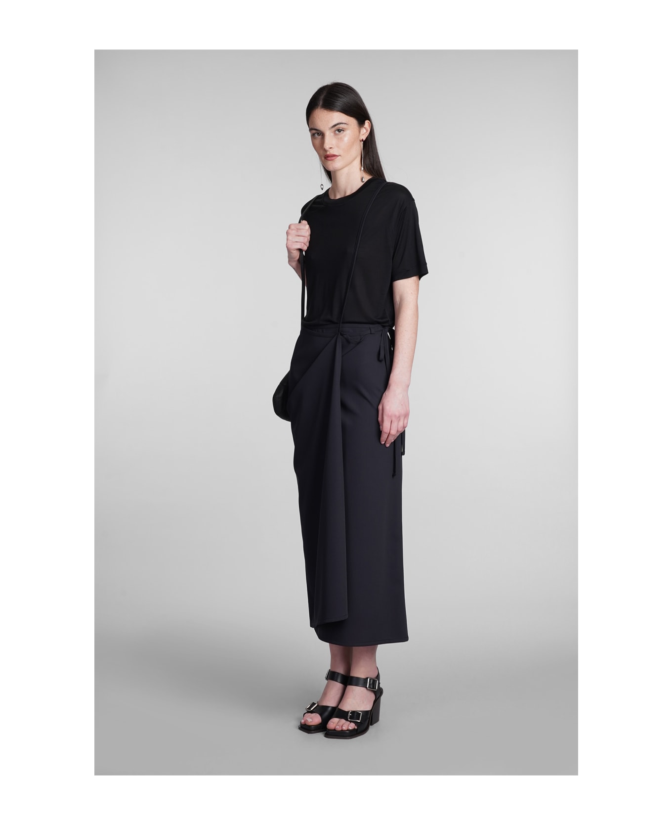 Lemaire Skirt In Black Wool - BLACK