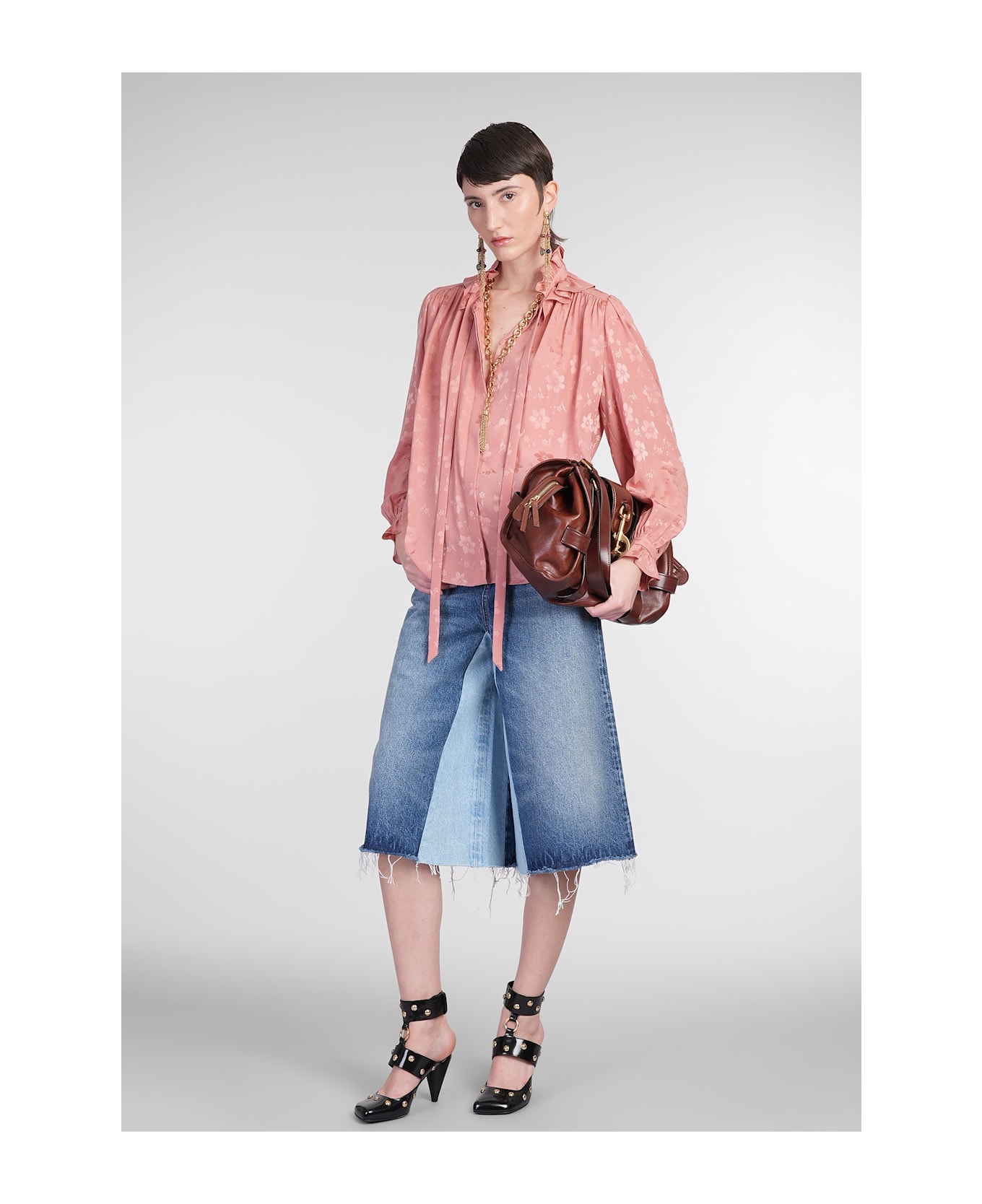 Chloé Shorts In Blue Denim - blue