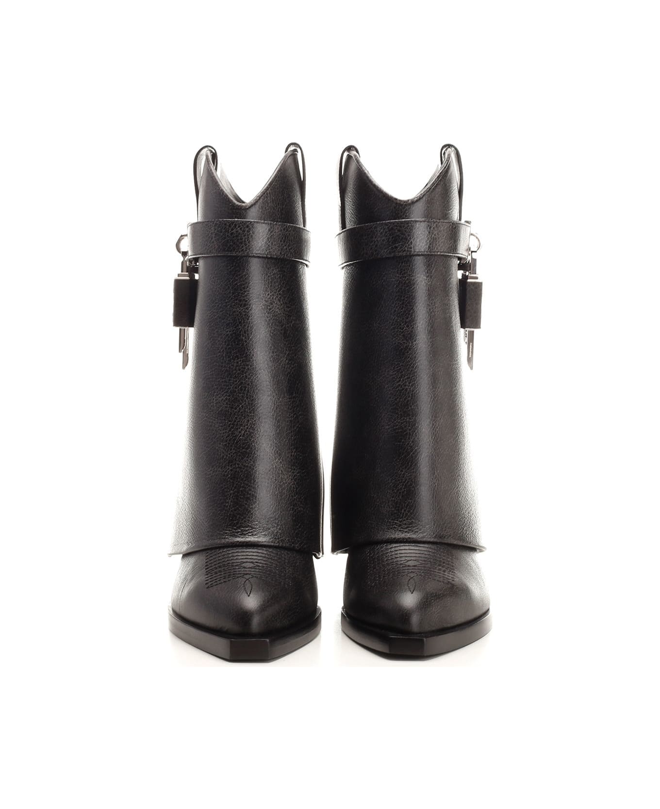 Givenchy 
shark Lock Cowboy
 Ankle Boots - Black