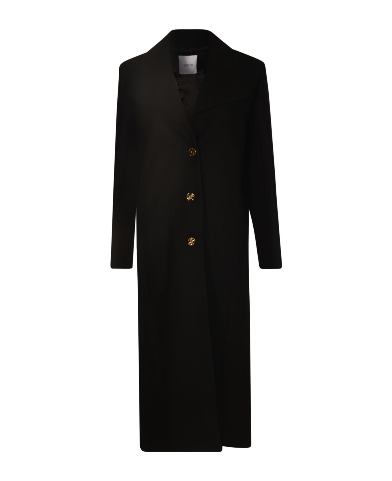 Patou Long Tailored Coat - Black