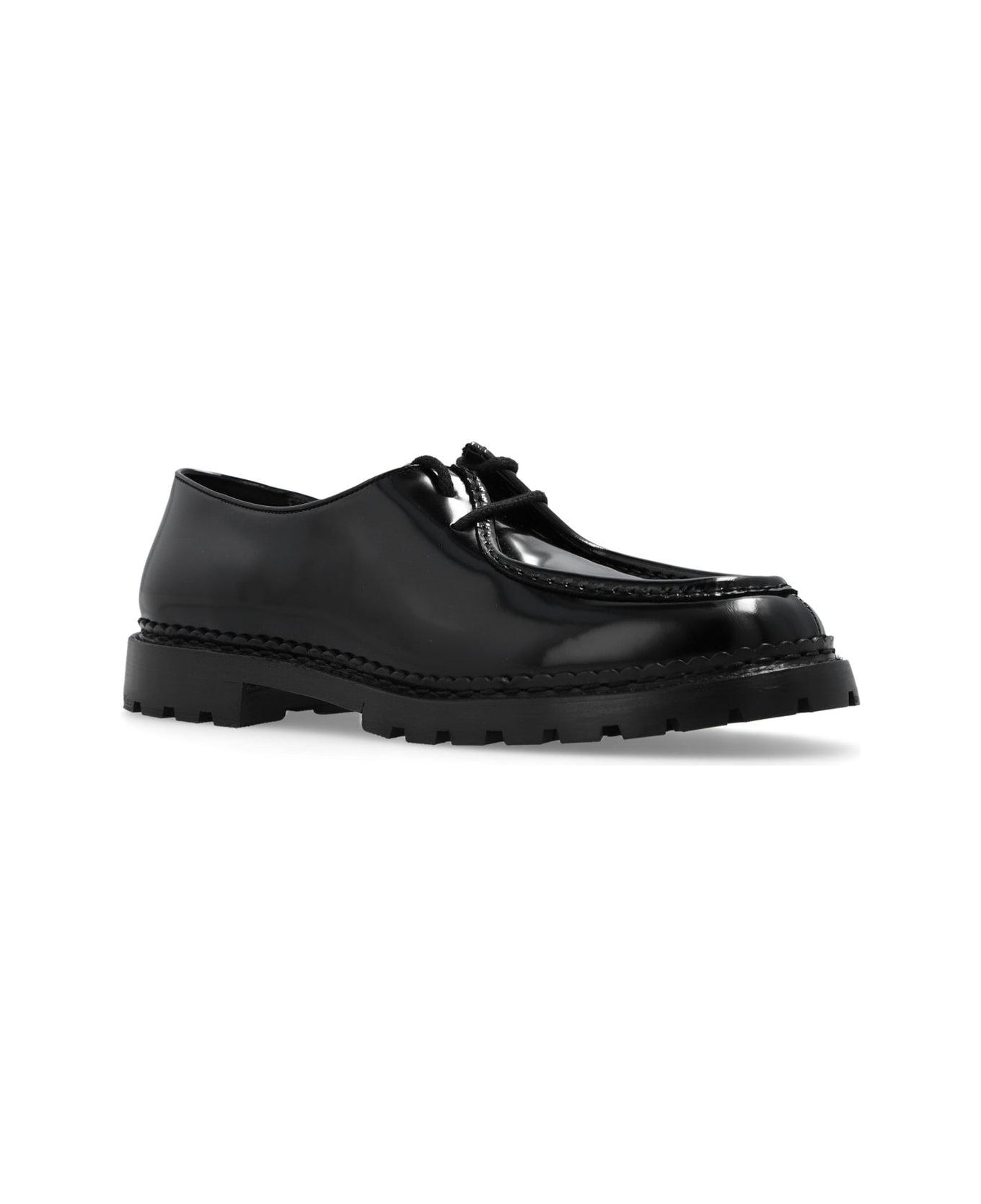 Saint Laurent Malo Slip-on Lace-up Shoes - Black