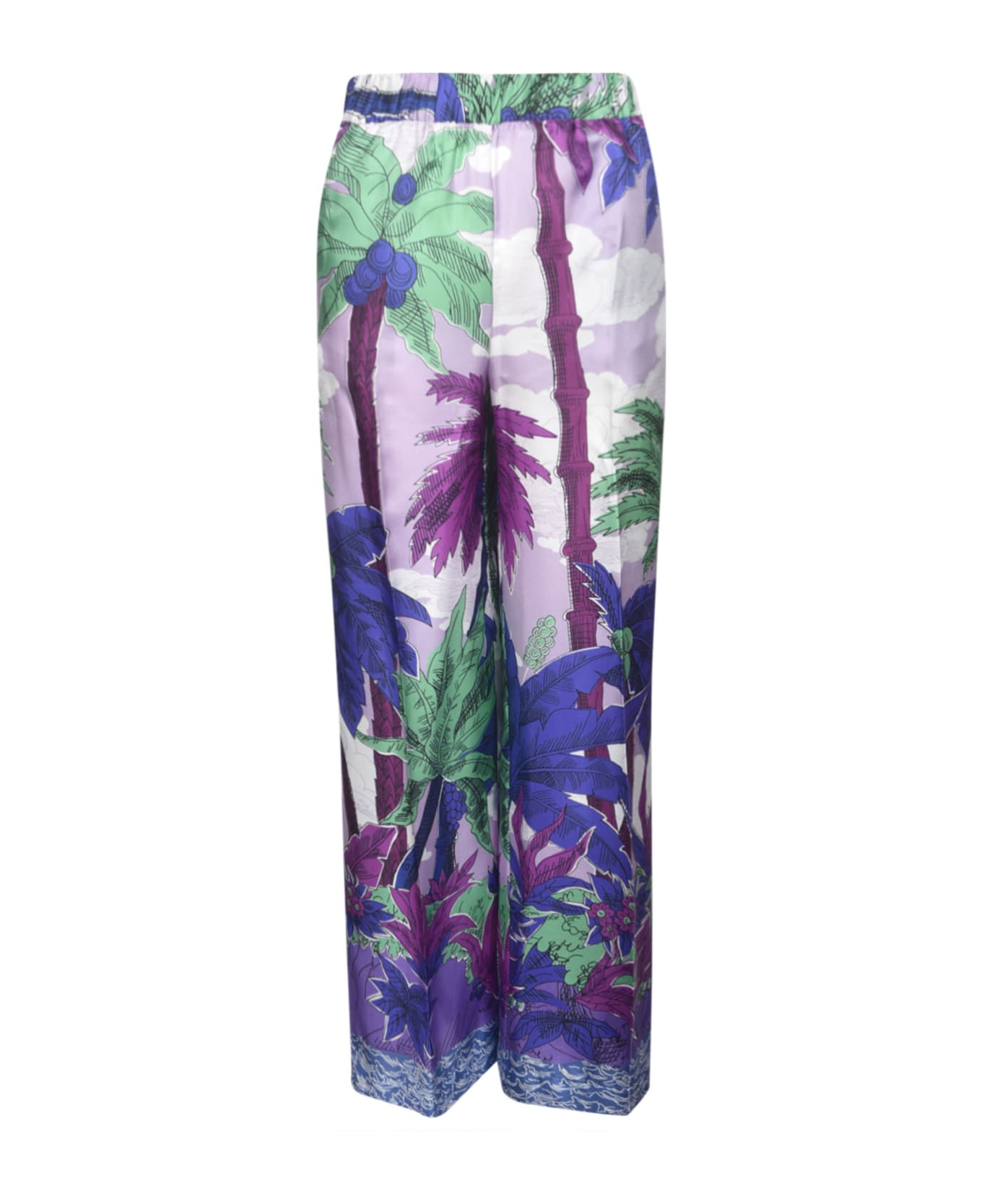 Parosh Tropical Print Trousers - Violet