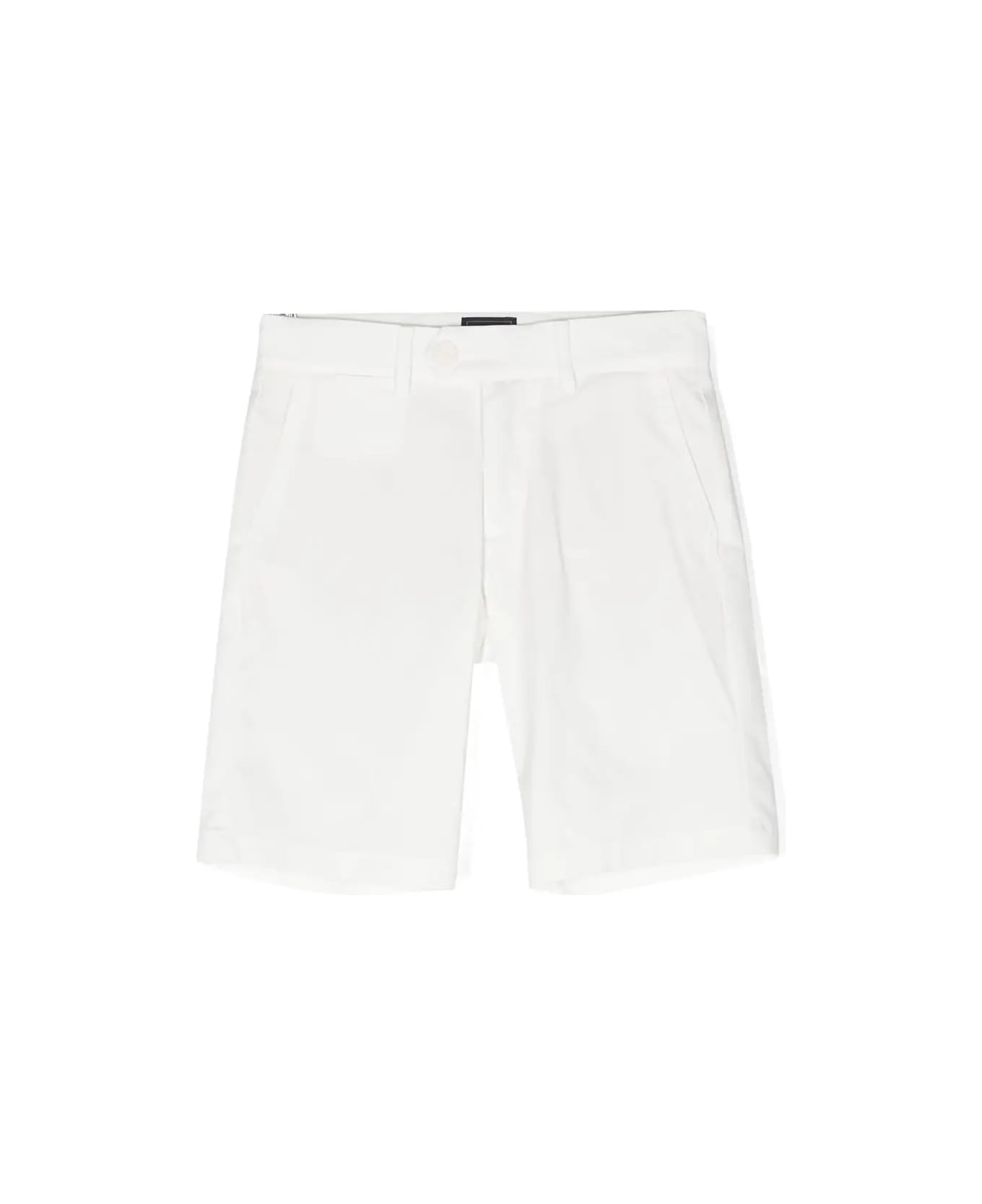 Fay White Cotton Blend Tailored Bermuda Shorts - White ボトムス