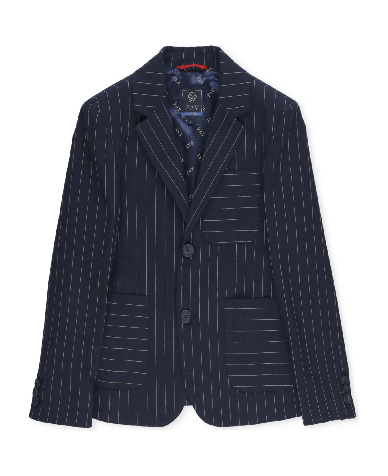 Fay Virgin Wool And Cotton Jacket - Blue