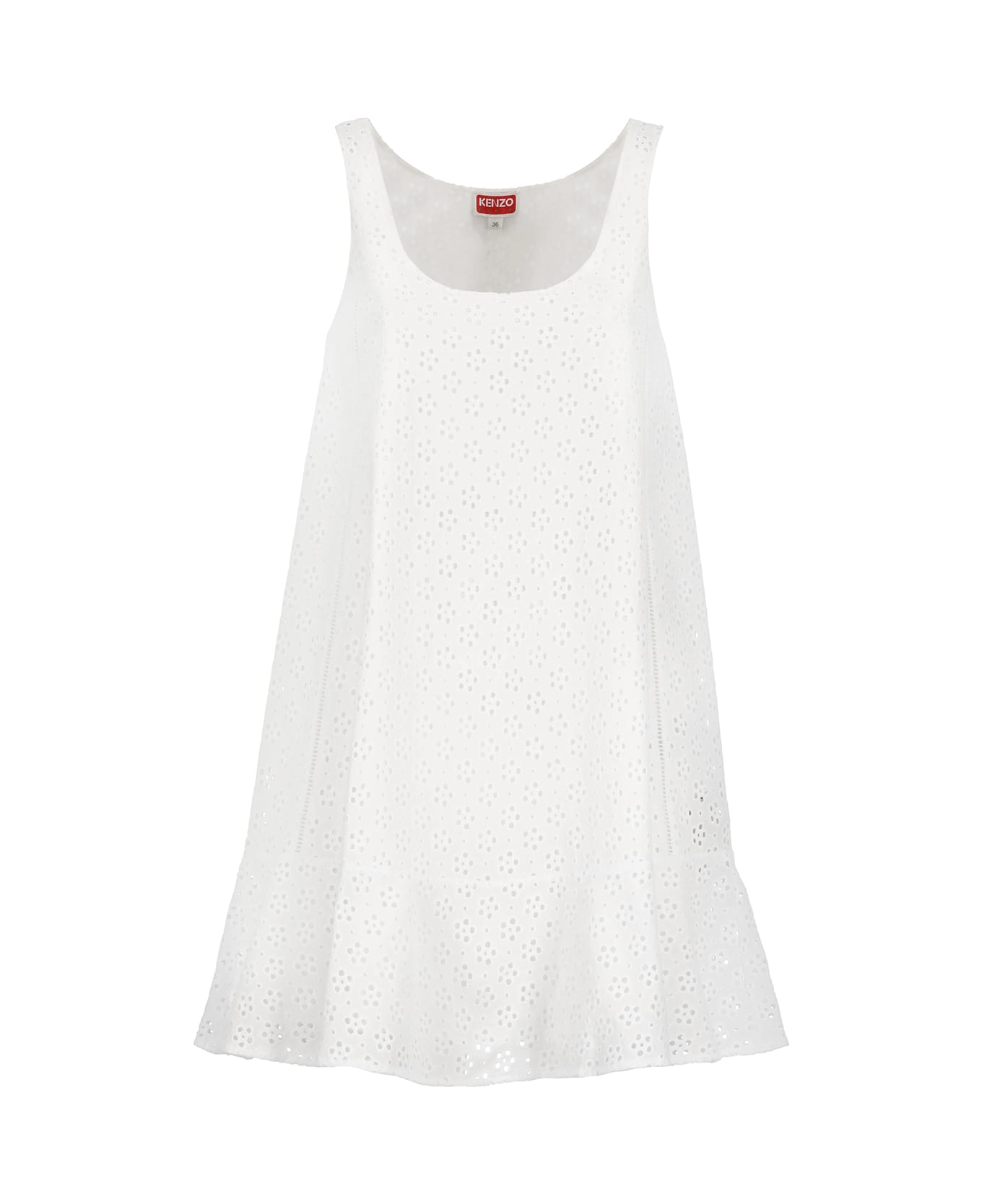 Kenzo Broderie Anglaise Dress - White