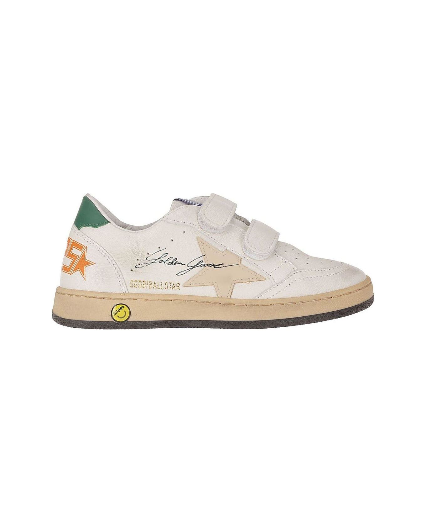 Golden Goose Round Toe Sneakers - White/Smoke Grey/Green
