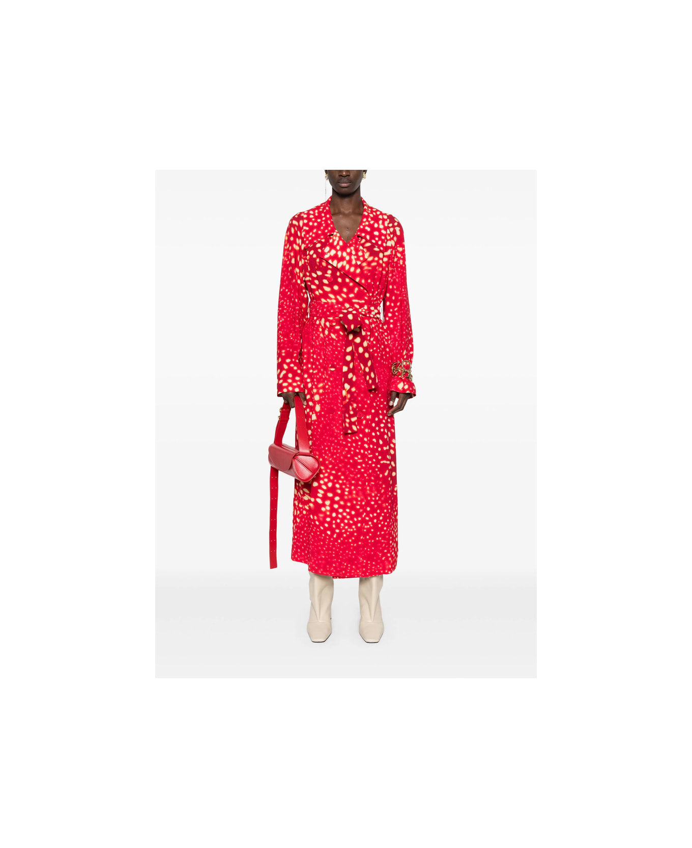 Dries Van Noten Coat - RED/NEUTRALS