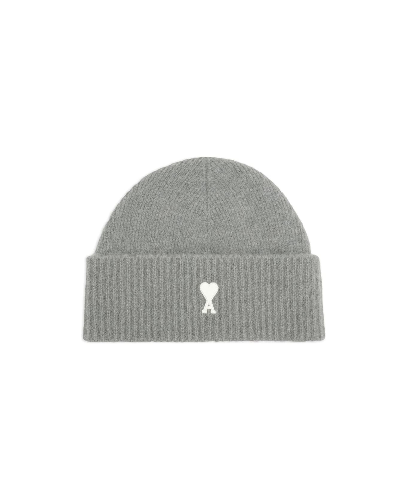 Ami Alexandre Mattiussi Ami De Coeur Wool Beanie - Grey