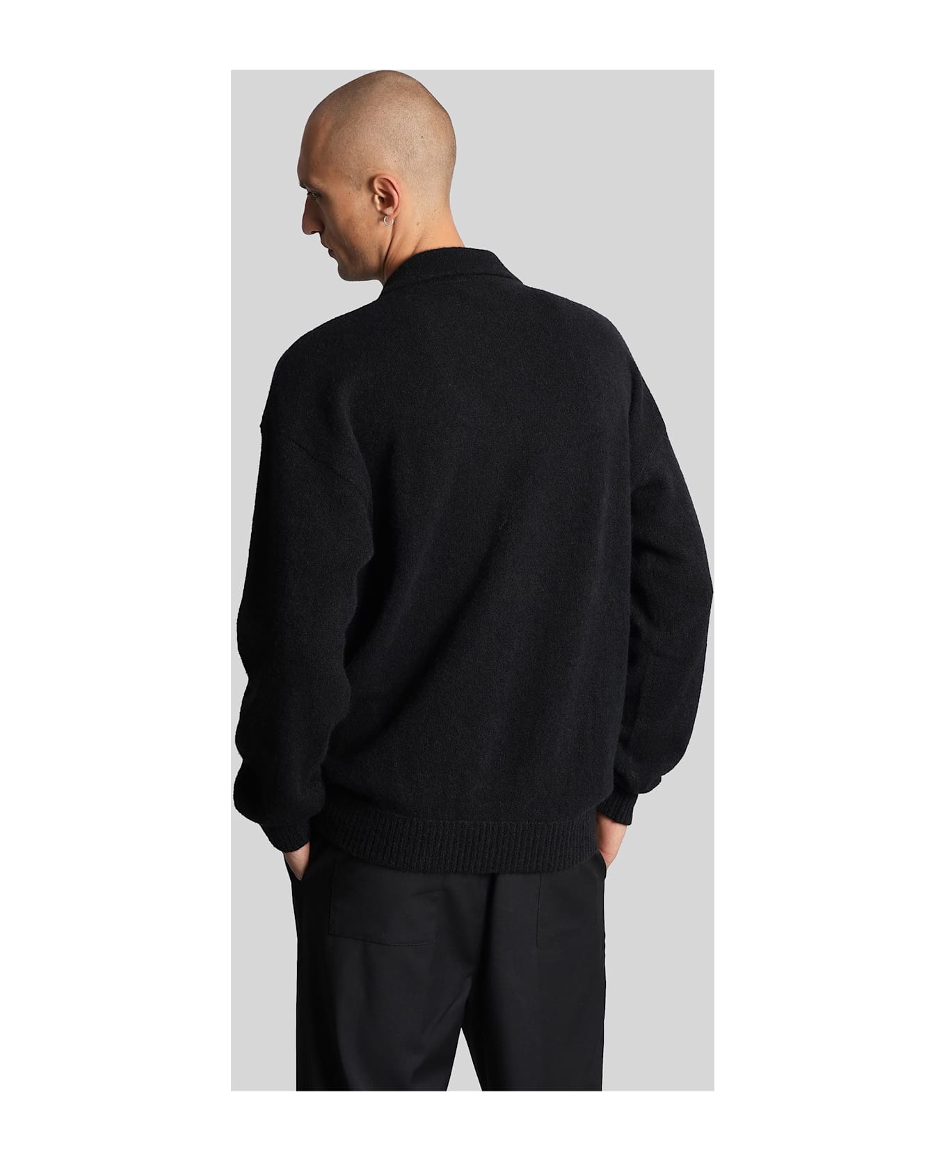 Laneus Polo In Black Cashmere - black