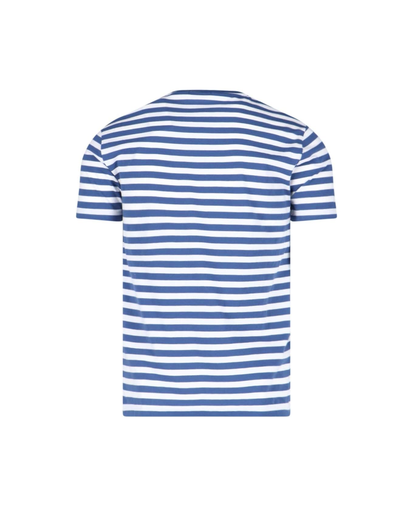 Ralph Lauren Logo Striped T-shirt - Old Royal White