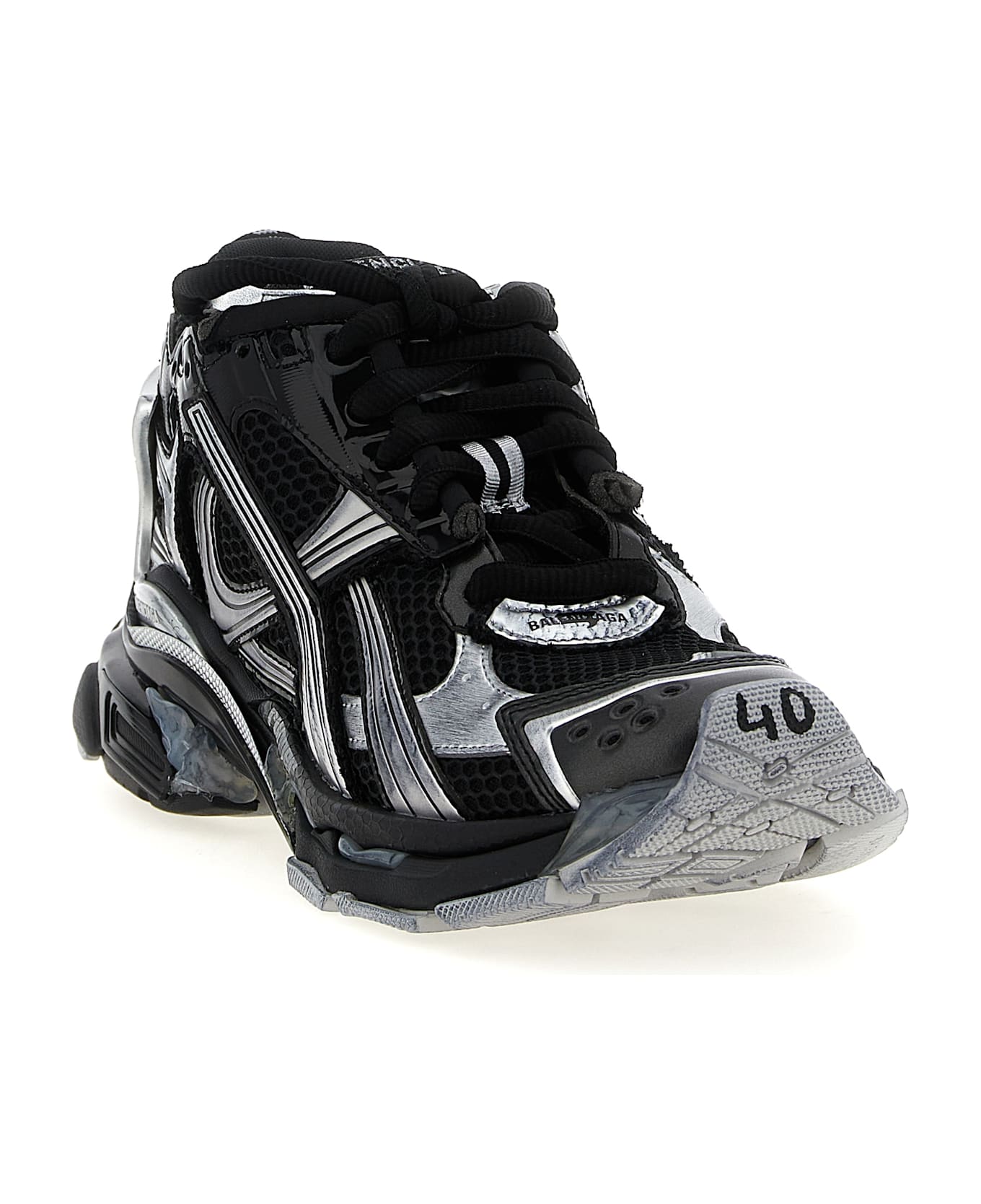 Balenciaga 
runner
 Sneakers - White Black Silver