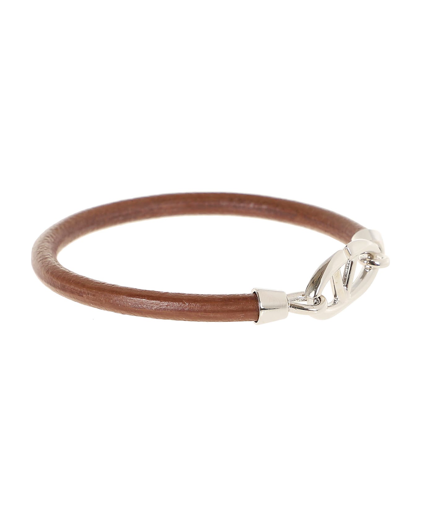 Valentino Garavani Leather Bracelet Vlogo The Bold Edition - Tobacco