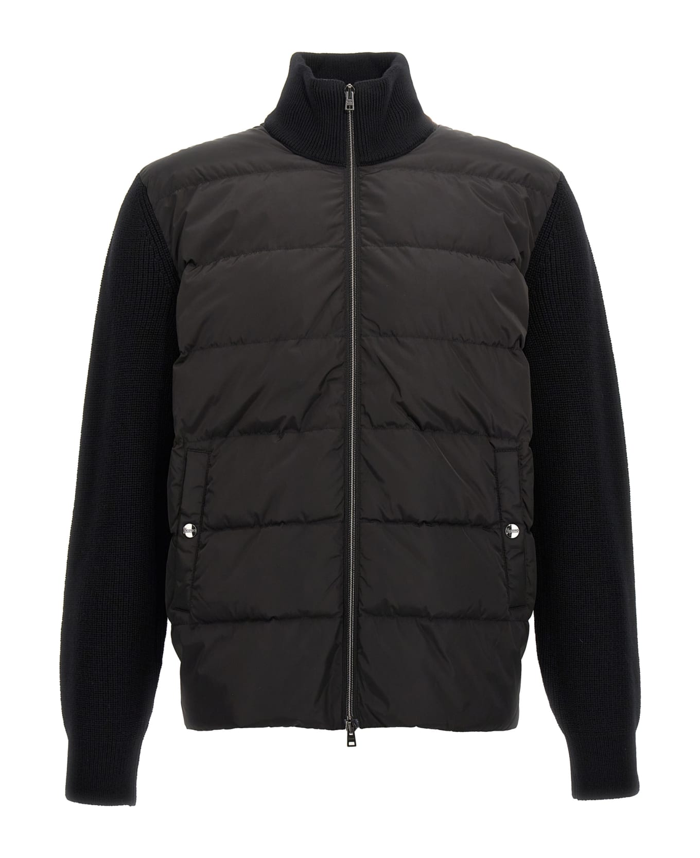 Herno Two-material Puffer Jacket - Black