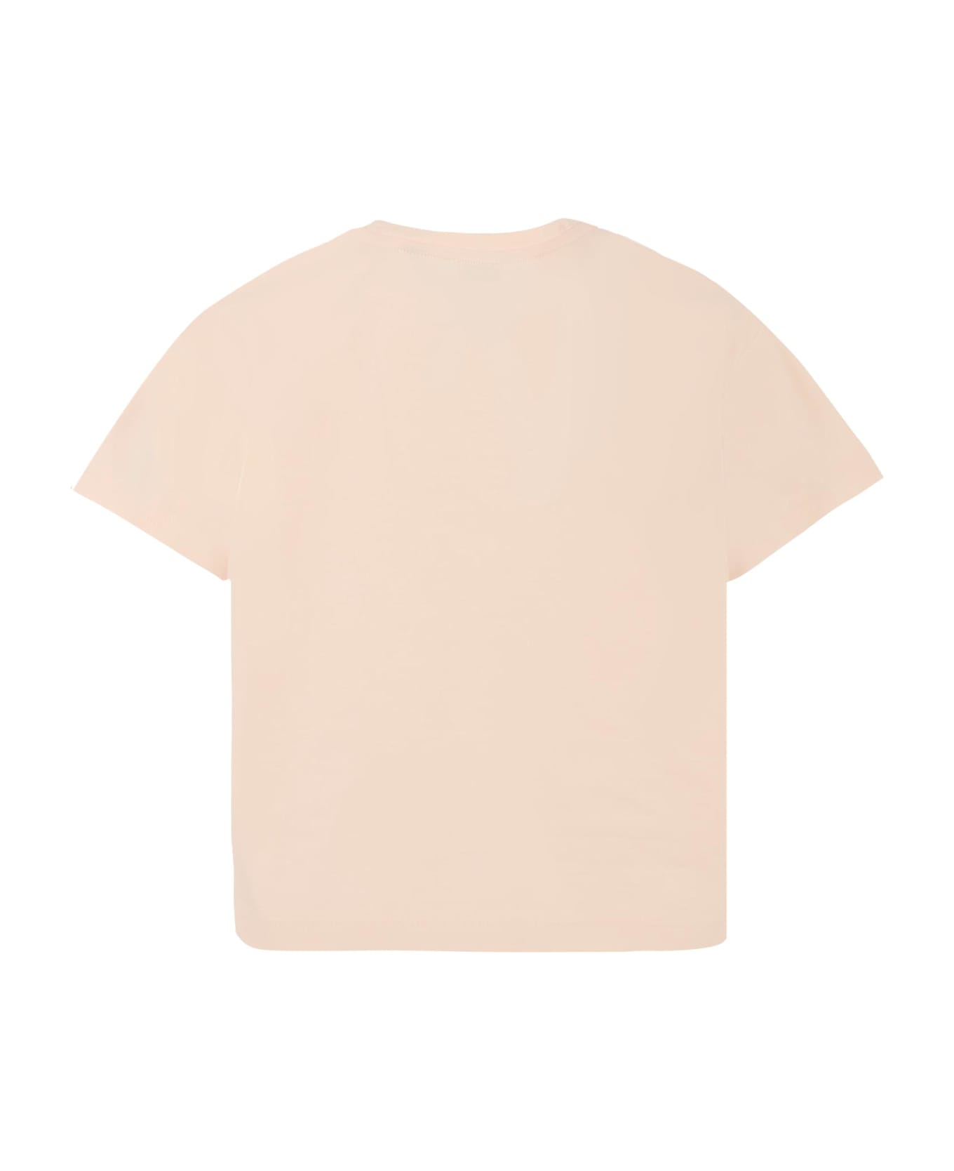 Burberry Pink T-shirt For Girl With Logo - Pink