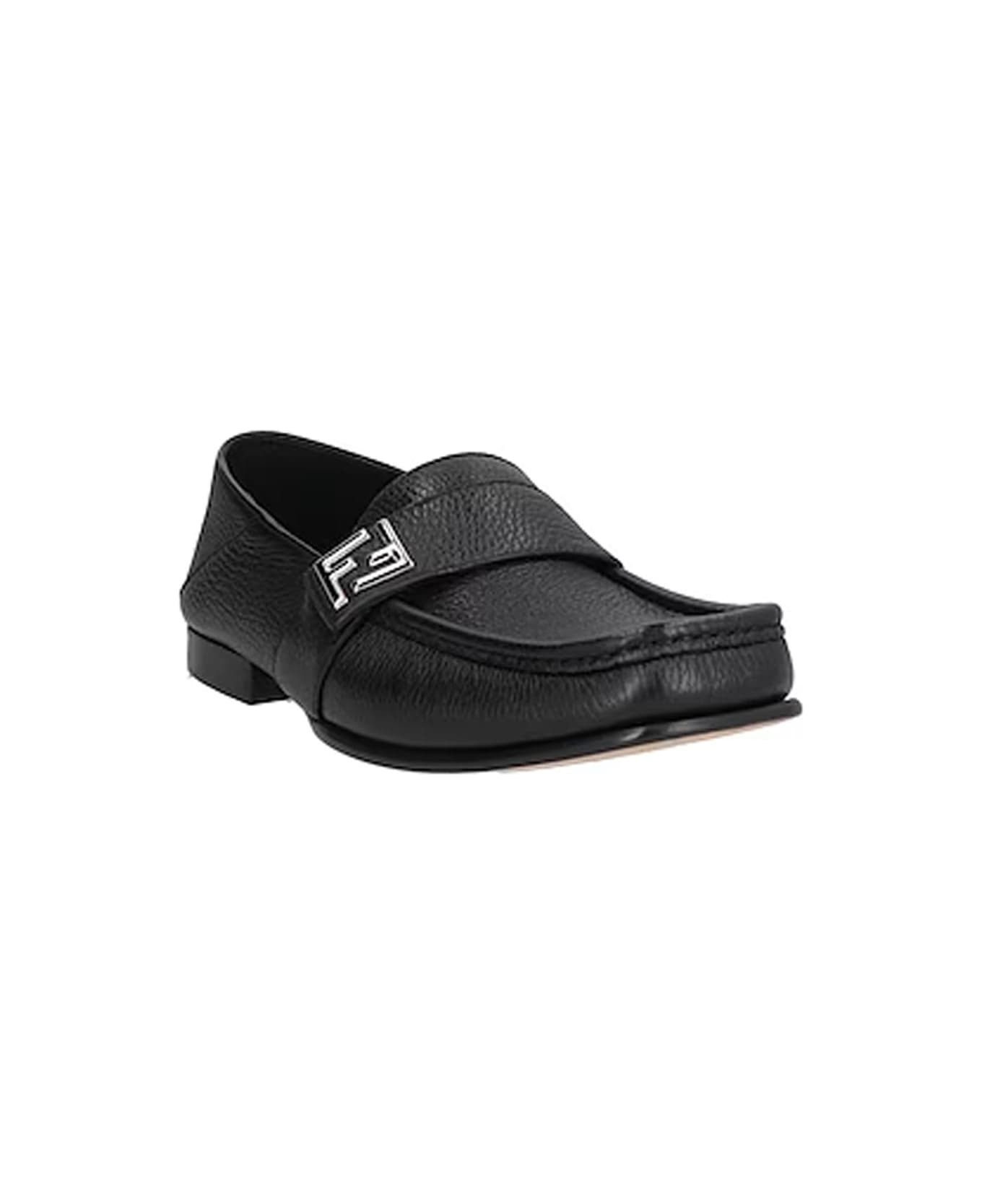 Fendi Leather Loafers - Black