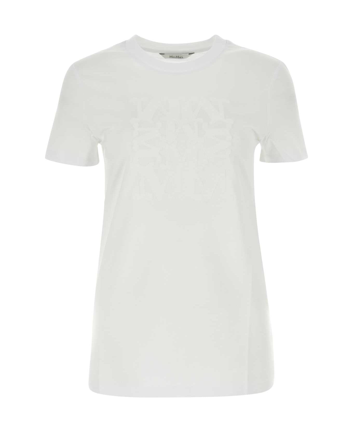 Max Mara White Cotton Taverna T-shirt - BIANCOOTTICO Tシャツ