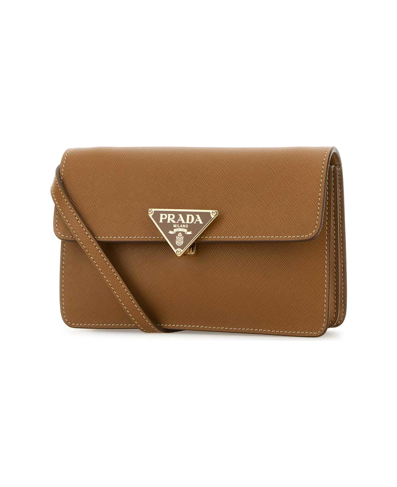 Prada Biscuit Leather Mini Crossbody Bag - CARAMEL 0 C