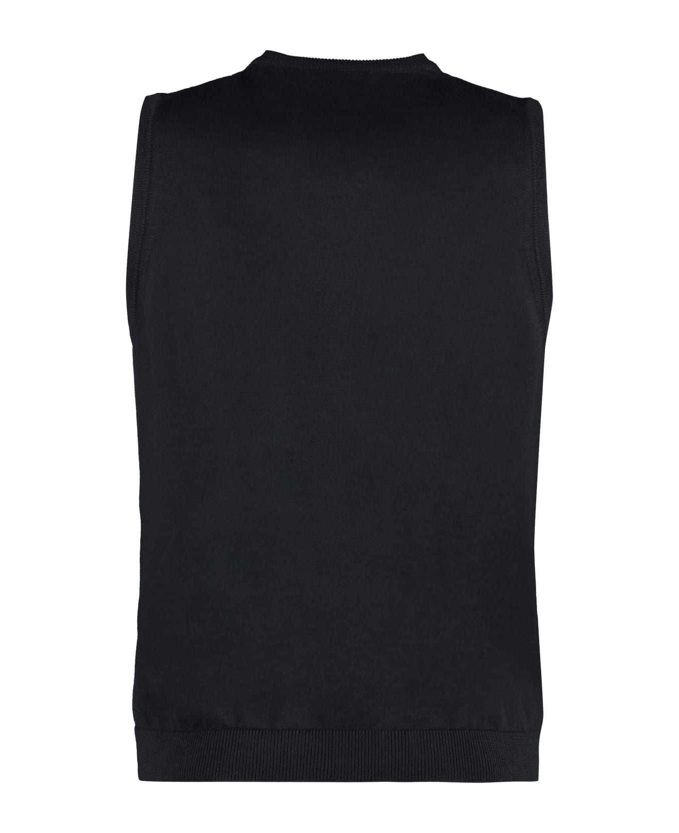 Roberto Collina Knitted Wool Vest - black