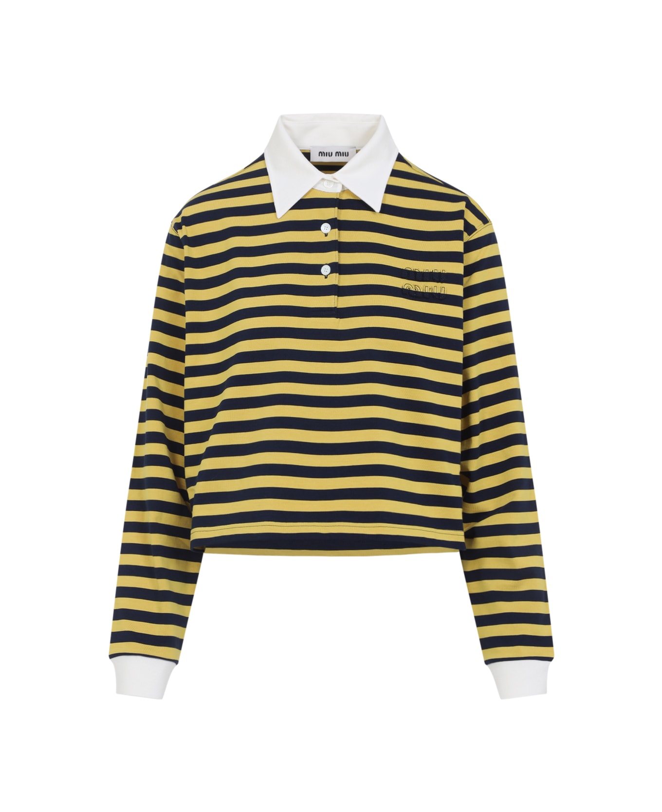 Miu Miu Cotton Polo - Qg Blu Giallo Bianco