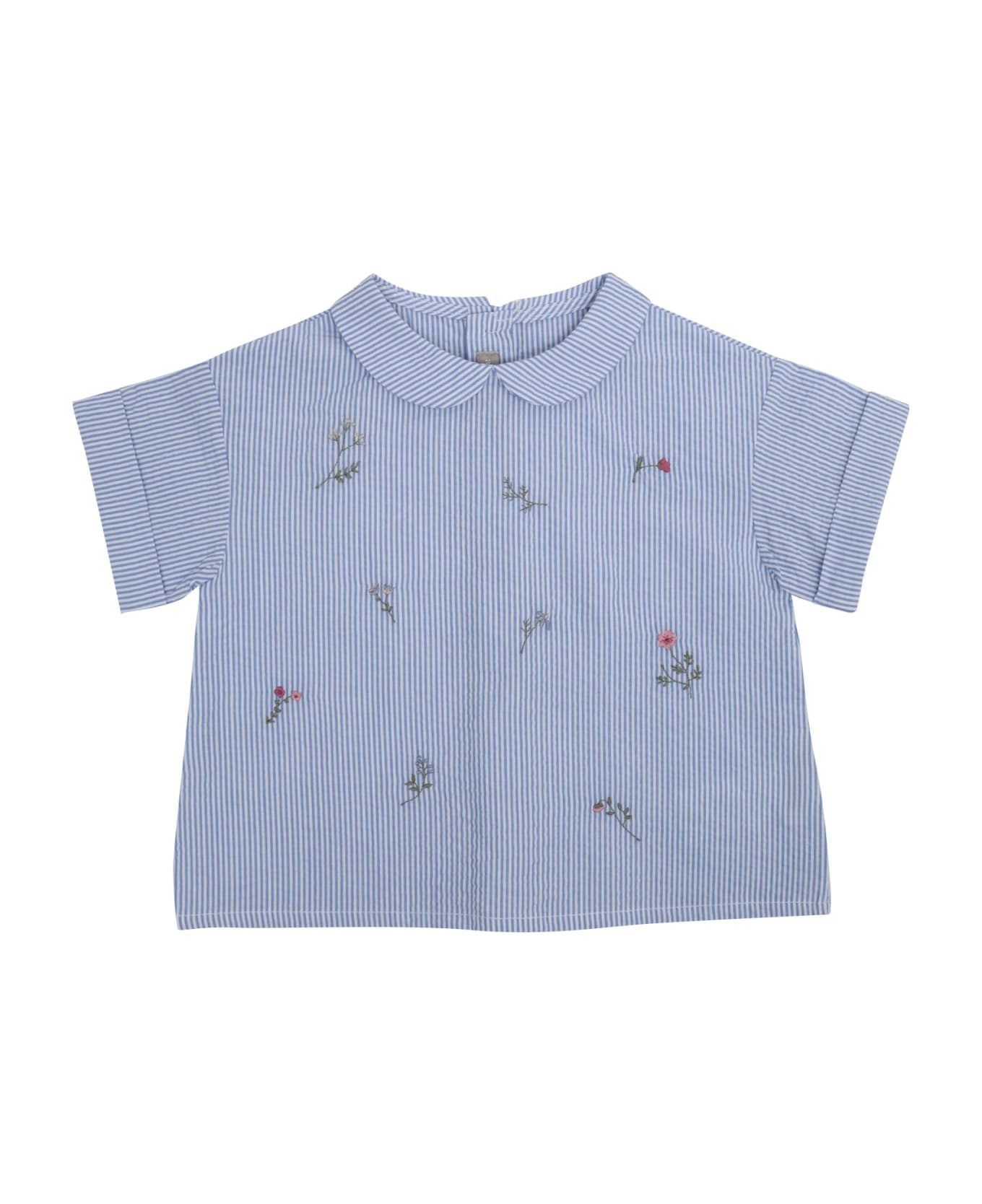 Il Gufo Shirt With Floral Embroidery - PURPLE