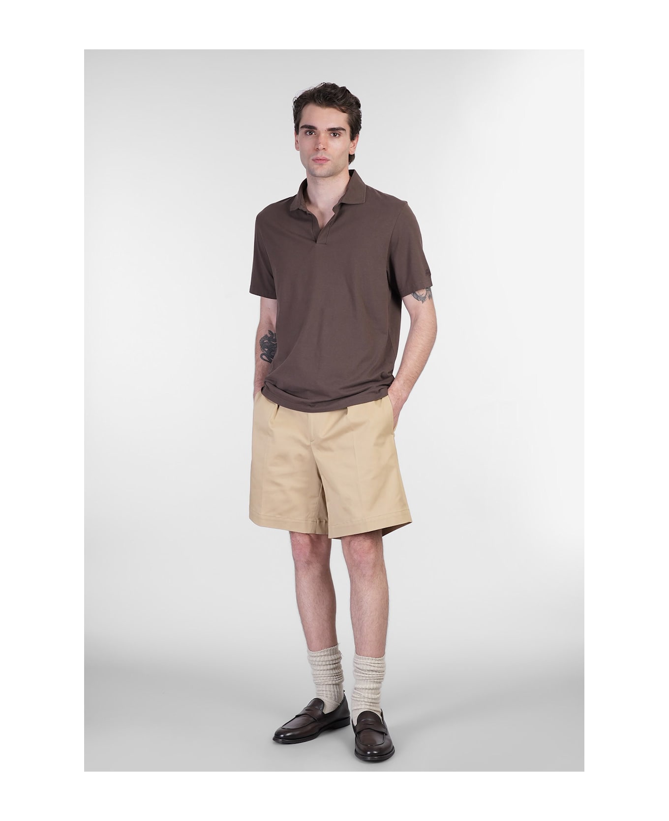 Briglia 1949 Javas Shorts In Camel Cotton - Camel