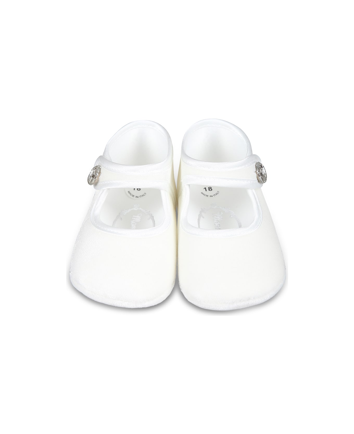 Monnalisa White Ballet Flats For Baby Girl - White