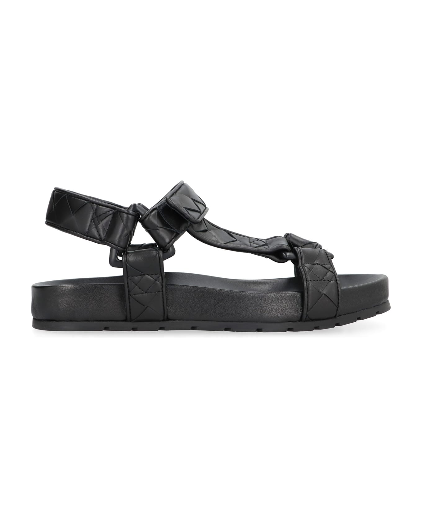 Bottega Veneta Trip Leather Sandals - black サンダル
