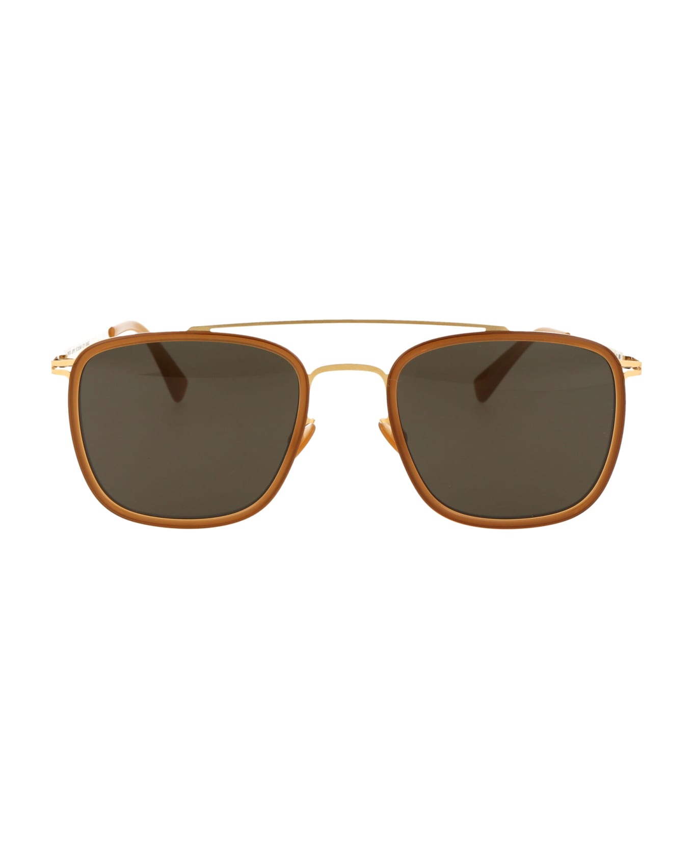 Mykita Jeppe Sunglasses - 701 A56 Glossy Gold/Brown Dark Bro Rawgreen Solid